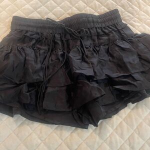 Black Ruffled Mini Skirt